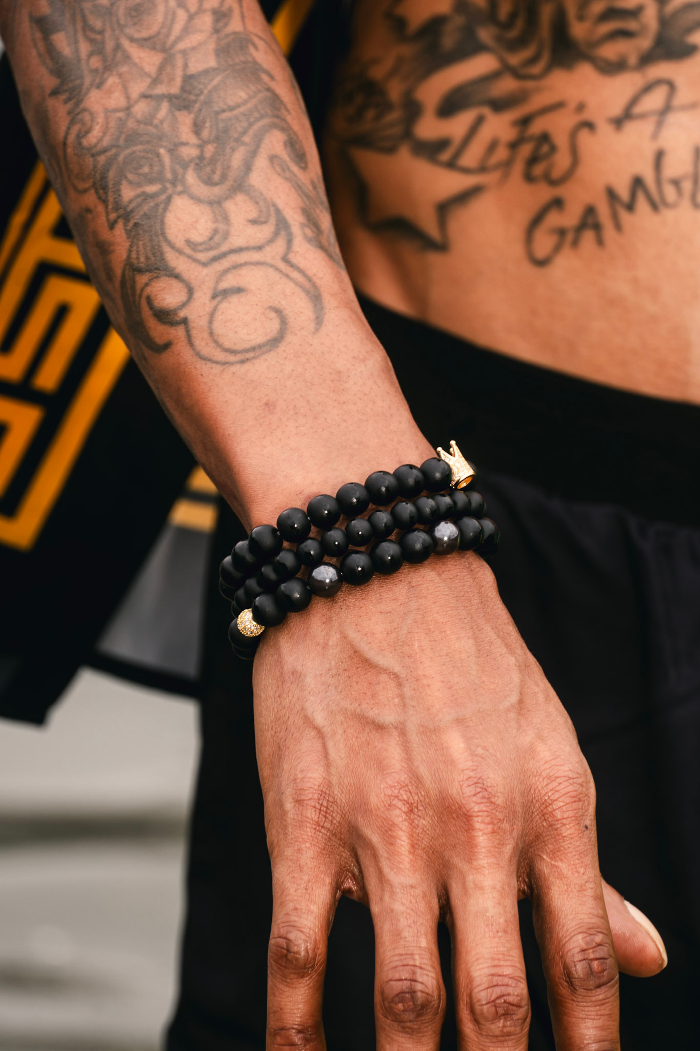 Custom 3 set men/unisex onyx stone bracelets